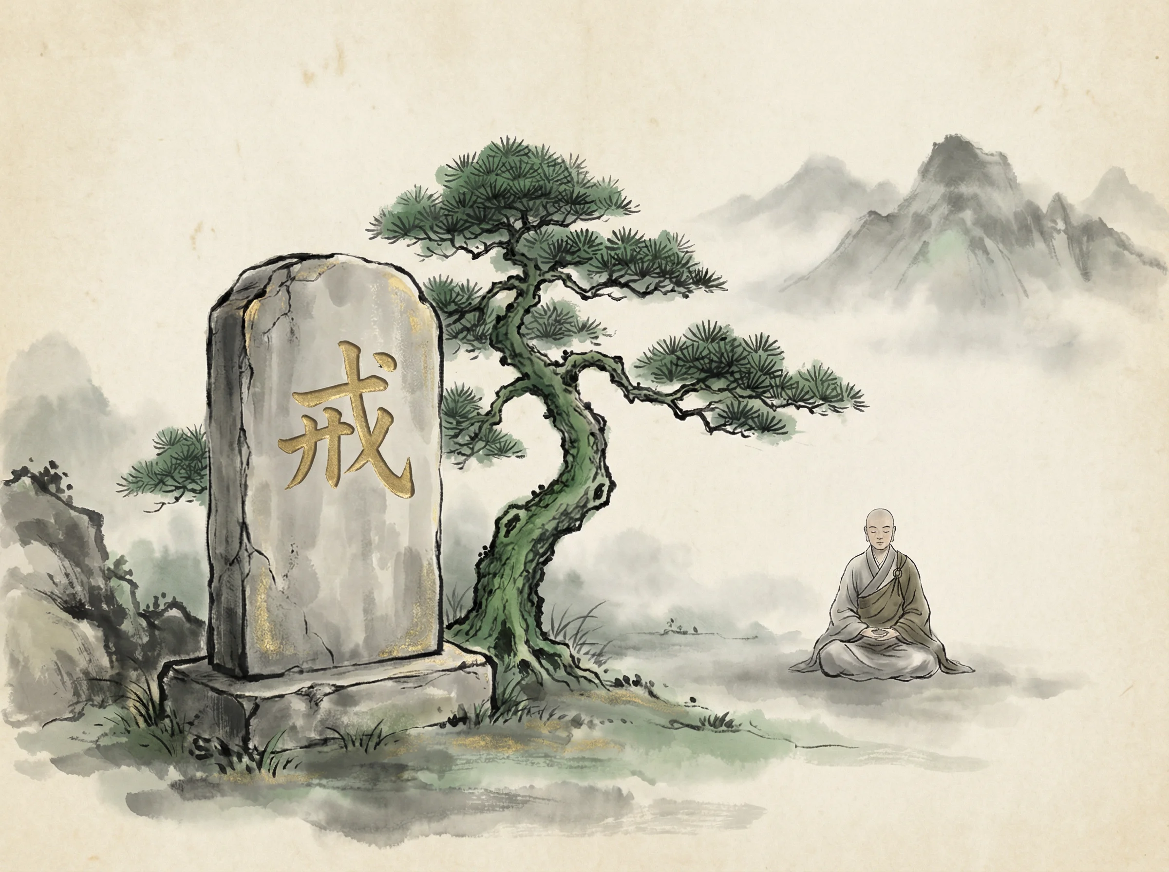 pg娱乐城负责任博弈戒字石碑青松禅意